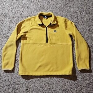 Montec Fleece 1/4 Zip Pullover Men's Small Polyester Yellow